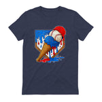 Distressed Baseball Boys Ice Cream Drip Baseball Boys Youth T-Shirt in Heather Navy - back view
