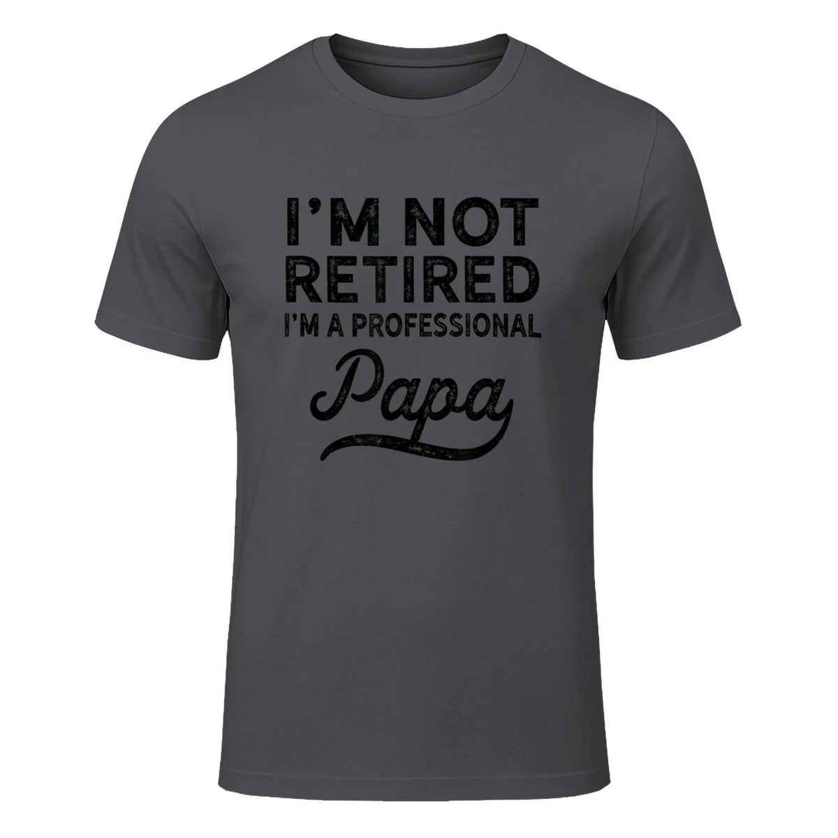 I'm Not Retired A Professional Papa in Charcoal - front view