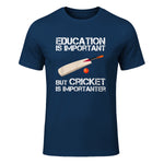Education Is Important But Cricket Is Importanter T-Shirt T-Shirt in Navy - front view