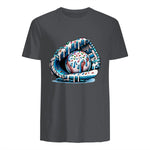 Baseball Drip Ice Cream Sprinkles Baseball Glove T-Shirt in Charcoal - back view