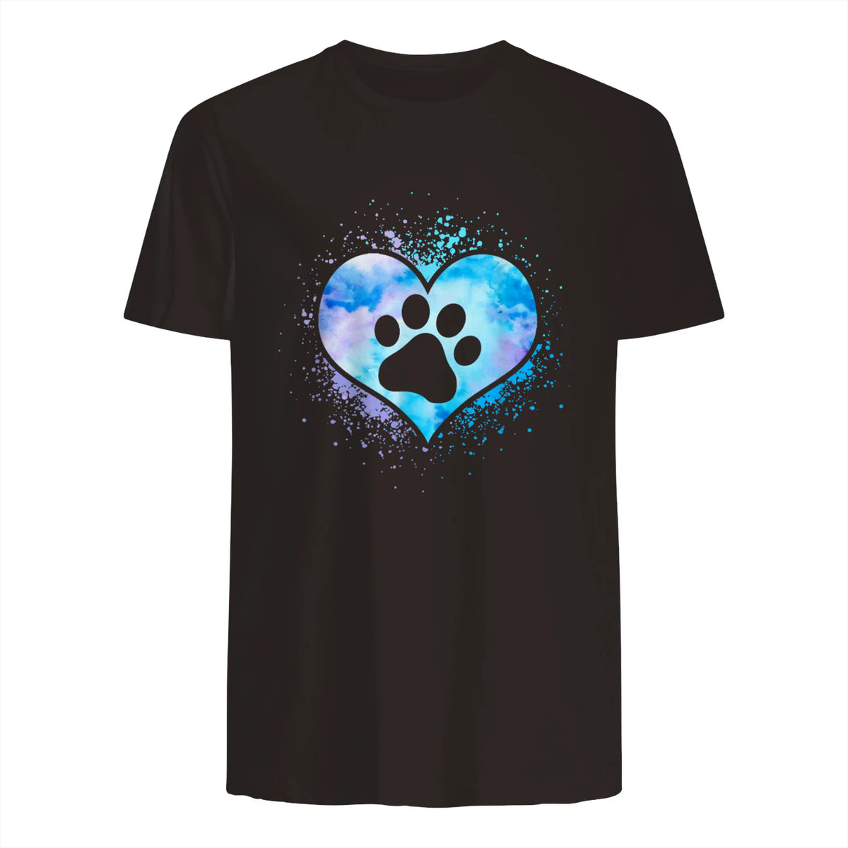 chien patte dans le coeur chien amoureux animal de compagnie in Dark Chocolate - back view