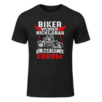 Biker Werden Nicht Grau Das Ist Chrom Motorradfahrer Biker in Black - front view