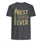 Best Dad Ever Guitar Chord T-Shirt in Charcoal - back view