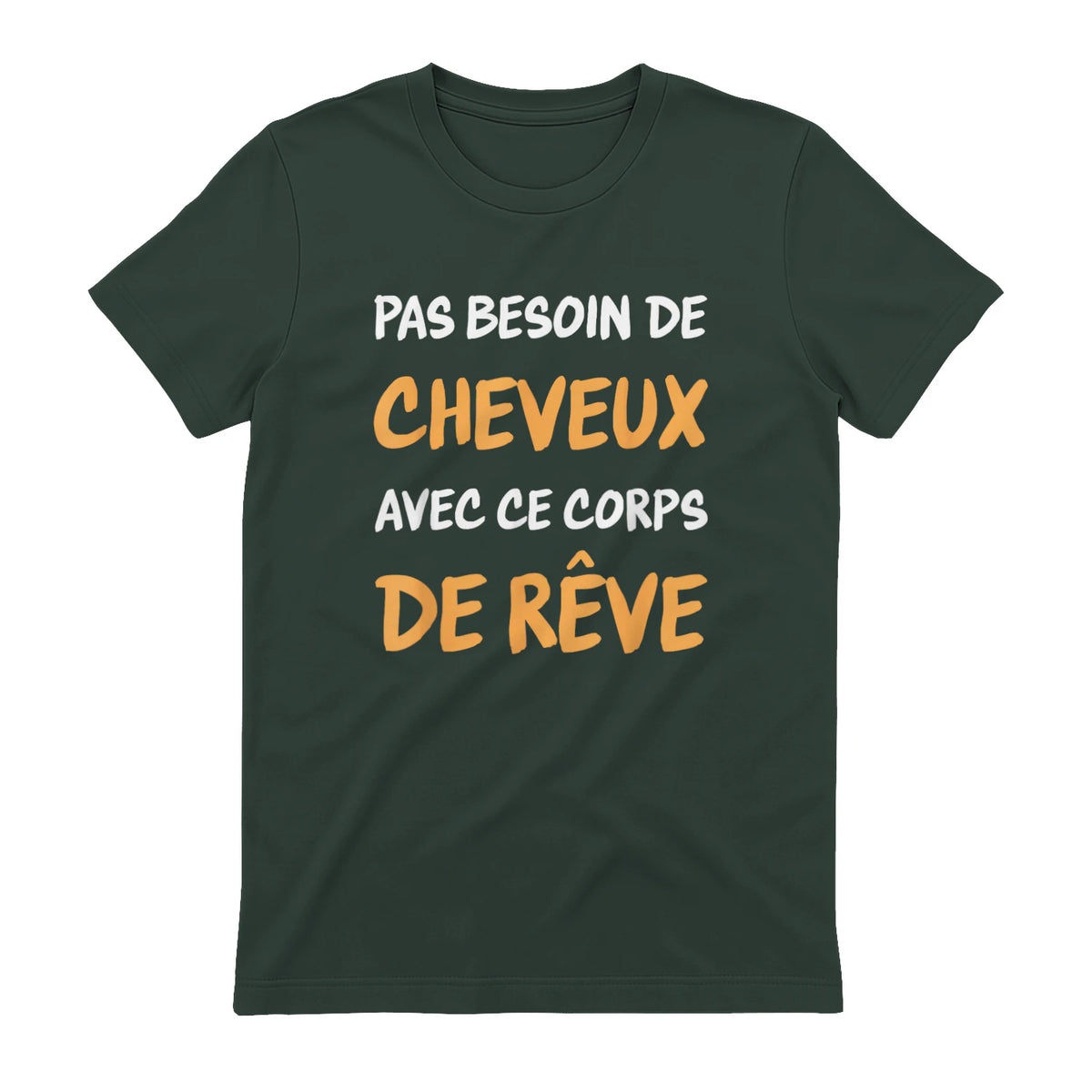 Calvitie Humour Papa Chauve in Forest Green - back view