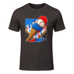 Distressed Baseball Boys Ice Cream Drip Baseball Boys Youth T-Shirt in Dark Chocolate - front view