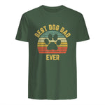 Vintage Dog Dad Cool Father's Day Gift Retro in Military Green - back view
