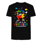 It's OK to Be Different Dabbing Puzzle Autism Awareness Kids in Black - back view