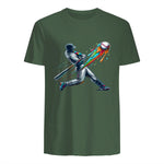 Baseball Player Drip T-Shirt in Military Green - back view