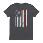 Proud Papa Flag Funny Father's Day from Grandchildren T-Shirt in Charcoal - back view