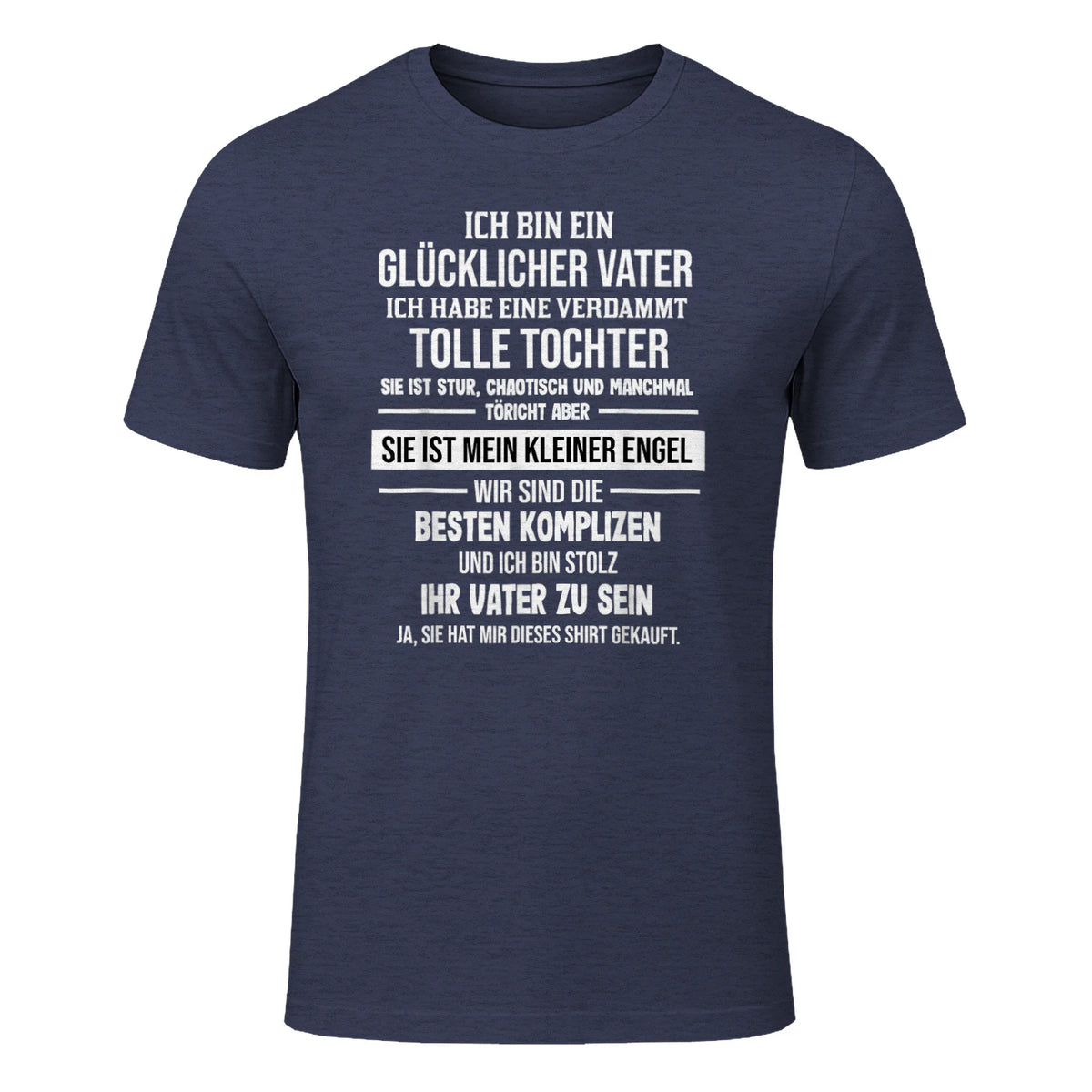 Ich Bin Ein Glücklicher Vater Tochter Vater in Heather Navy - front view