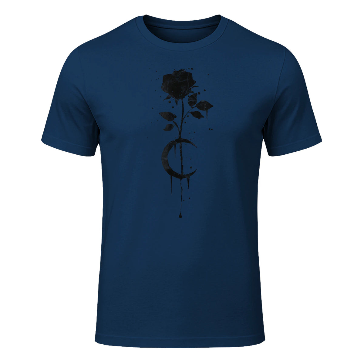 Occult Vintage Moon Rose Witchcraft Okkult Hexe Gothic in Navy - front view