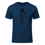 Occult Vintage Moon Rose Witchcraft Okkult Hexe Gothic in Navy - front view