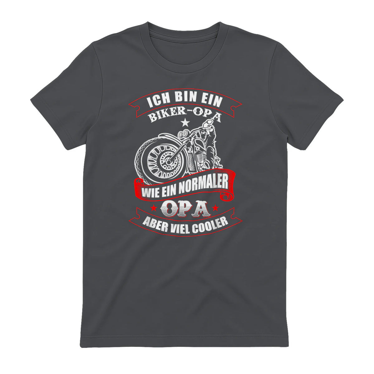 Biker-Opa wie normaler Opa Aber viel Cooler - Motorrad Shirt in Charcoal - back view