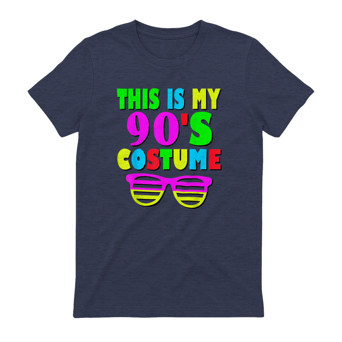 This Is My Nineties Costume Party T-Shirt in Heather Navy - back view