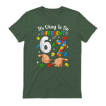 Six Seven Autism Awareness T-Shirt in Military Green - back view