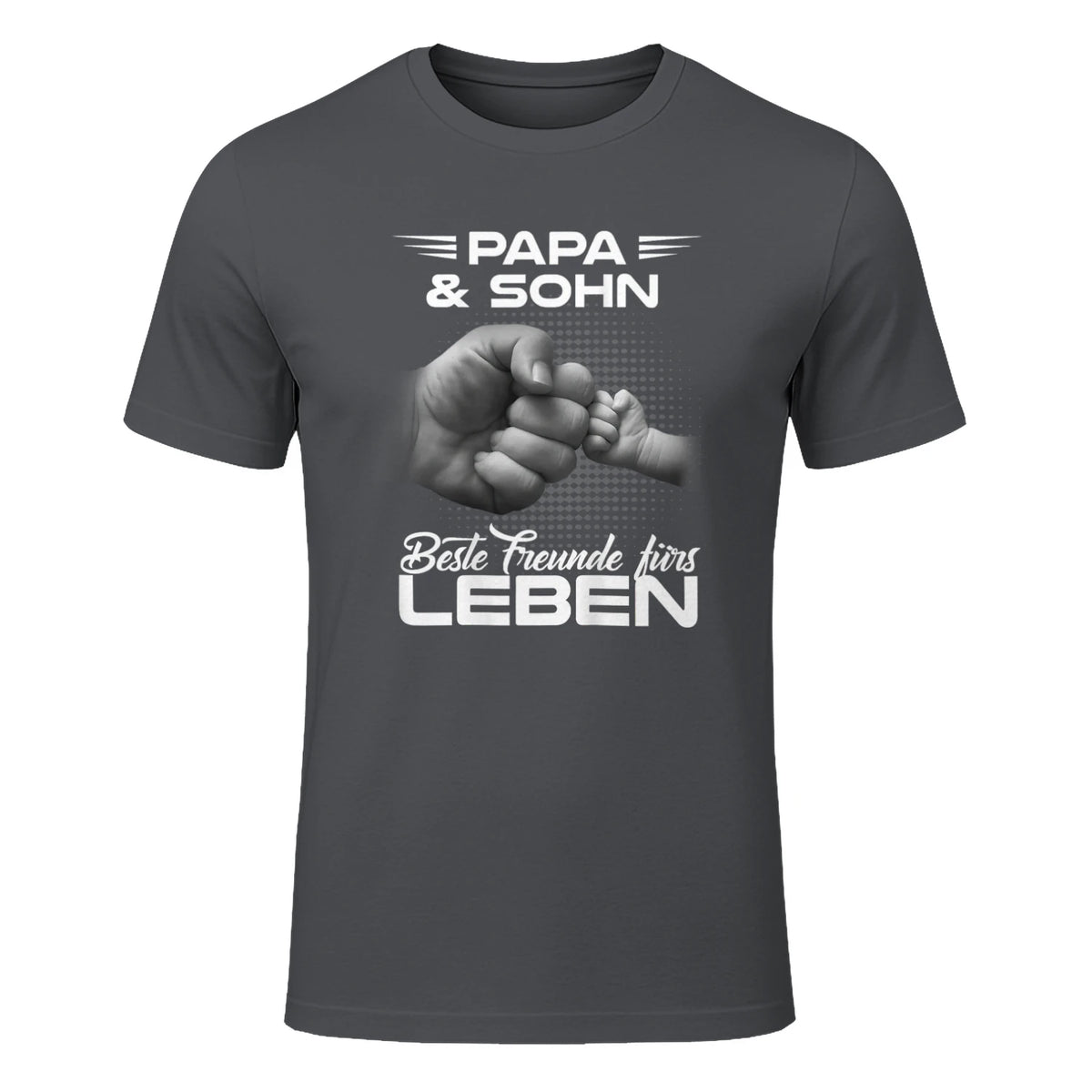 Papa & Sohn Beste Freunde Fürs Leben Vatertag Partnerlook in Charcoal - front view