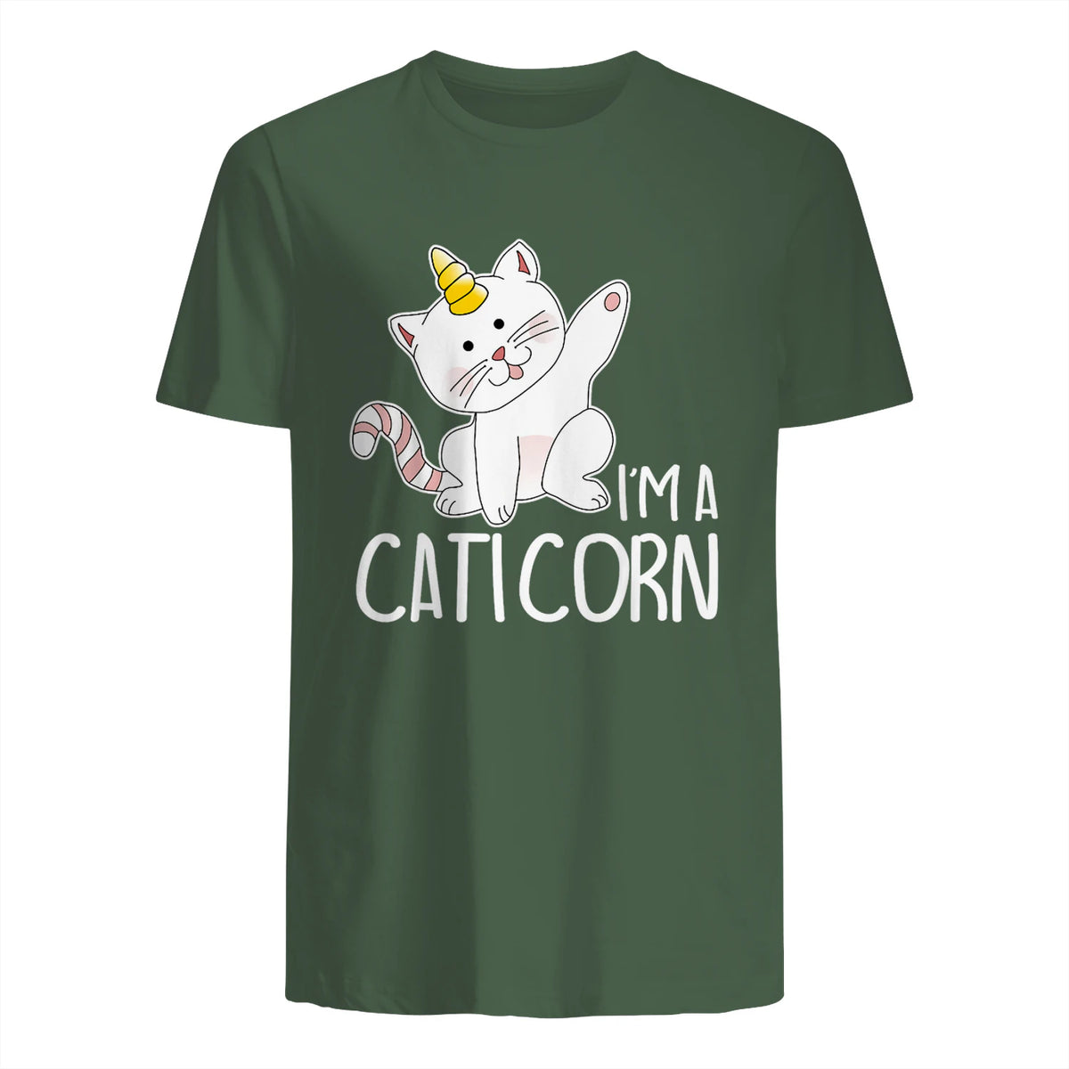 Chats Licorne I Chaton doux I Licorne I Chats in Military Green - back view
