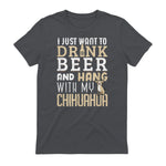 Drôle fête des pères amoureux des chiens Chihuahua Papa Shirt in Charcoal - back view