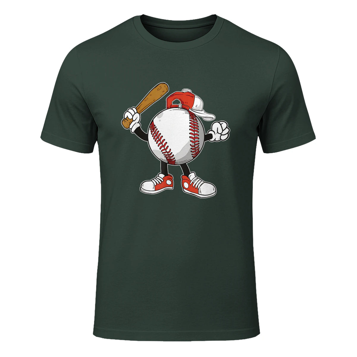 Baseball Boy T-Shirt in Forest Green - front view