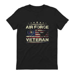 Veteran US Air Force TShirt - American Betsy Ross Flag T-Shirt in Black - back view
