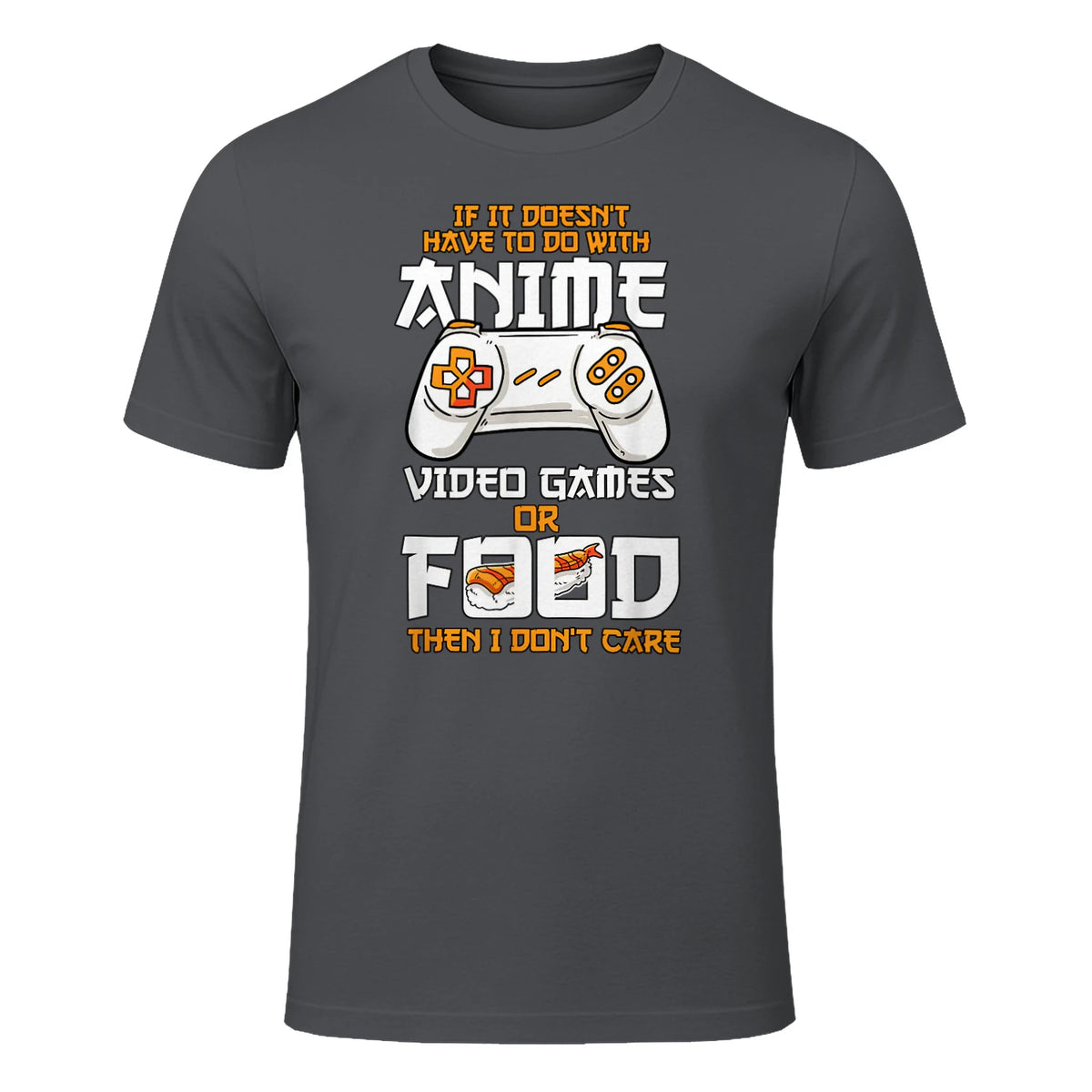 Cute Manga & Anime Merch for Anime Girls & Boys Unisex Anime Video Games Food Sushi Gaming Merch Otaku Gift Anime in Charcoal - front view