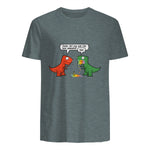 Dude Did You Eat The Last Unicorn Funny Dinosaur in Dark Heather - back view