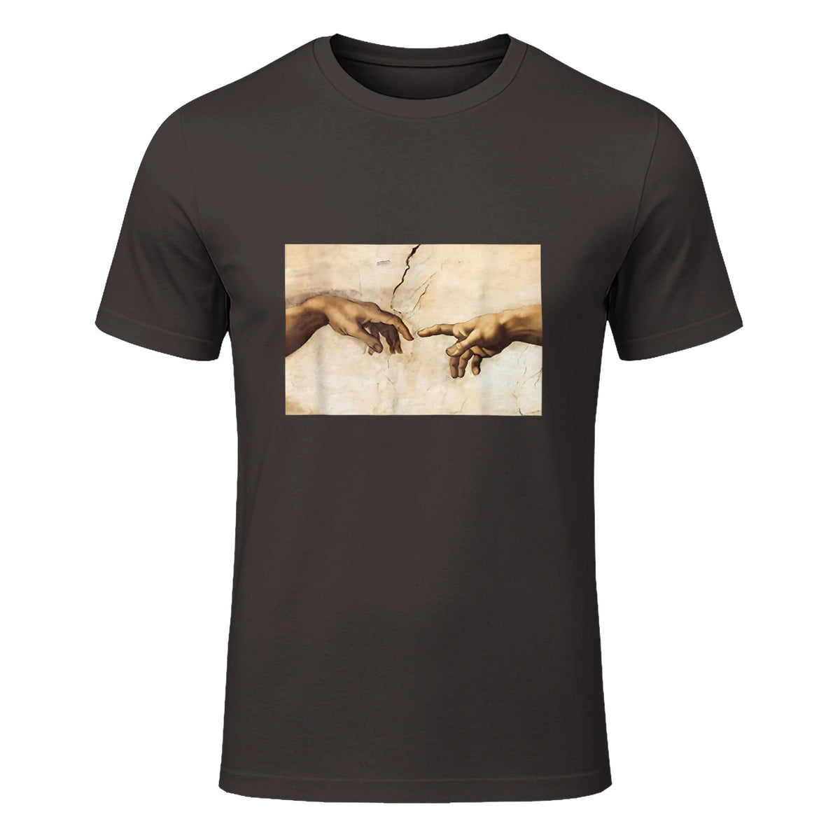 Creation of Adam Michelangelo Die Erschaffung Adams Kunst in Dark Chocolate - front view