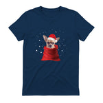 Chihuahua Motif de Noël - Mignon Mignon Xmas Neige Chiwawa in Navy - back view