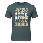 Drôle fête des pères amoureux des chiens Chihuahua Papa Shirt in Dark Heather - front view