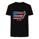 American Fourth of July Anniversary T-Shirt in Black - back view