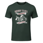 Highway to Hell Motorradfahrer Biker Motorrad Männer in Forest Green - front view