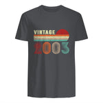 Vintage Twenty-Second Birthday T-Shirt in Charcoal - back view