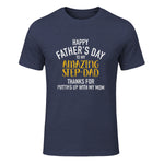 Happy father's day step dad in Heather Navy - front view