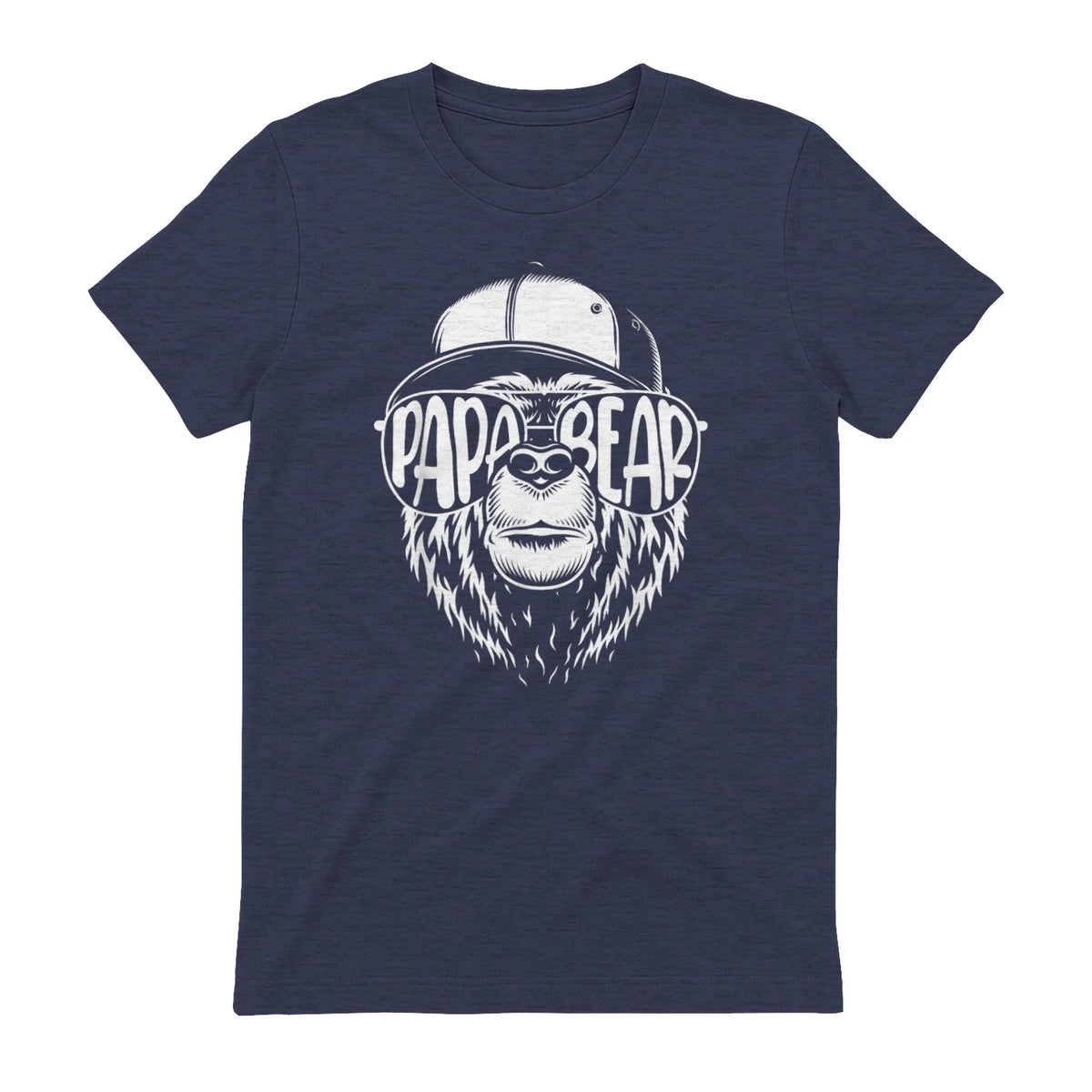 Grandfather Grandpa Son Daughter Children Gift Vatertag Schwarz Small Classic Fit Cartoon Bär Family Män in Heather Navy - back view