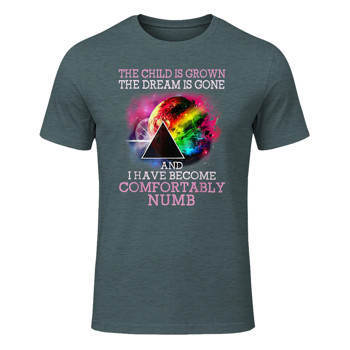 The Child Is Grown The Dream Is Gone Comfortably Number T-Shirt in Dark Heather - front view