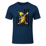 Dabbing Banana Retro American Flag Banana Lover Boys Kids T-Shirt in Navy - front view