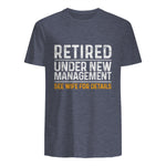 Funny Retirement Party Men's T-Shirt - Dad Humor, Classic Fit, Short Sleeve - Black in Heather Navy - back view