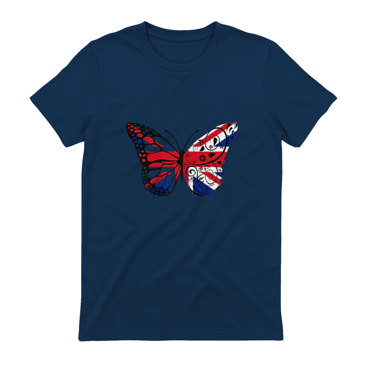 Union Jack Butterfly Butterflies Flag Wings British UK Flag in Navy - back view
