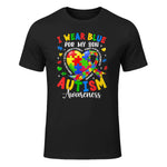 I Wear Blue for My Son Autism Awareness for Women Autism Mom in Black - front view