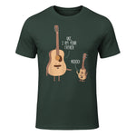 Uke I Am Your Father T Shirt Ukulele Guitar Music in Forest Green - front view