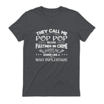 Funny Pop Pop Dad Shirt Valentine Fathers Day Christmas in Charcoal - back view
