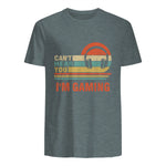 Funny Gamer Gift Headset Can't Hear You I'm Gaming in Dark Heather - back view