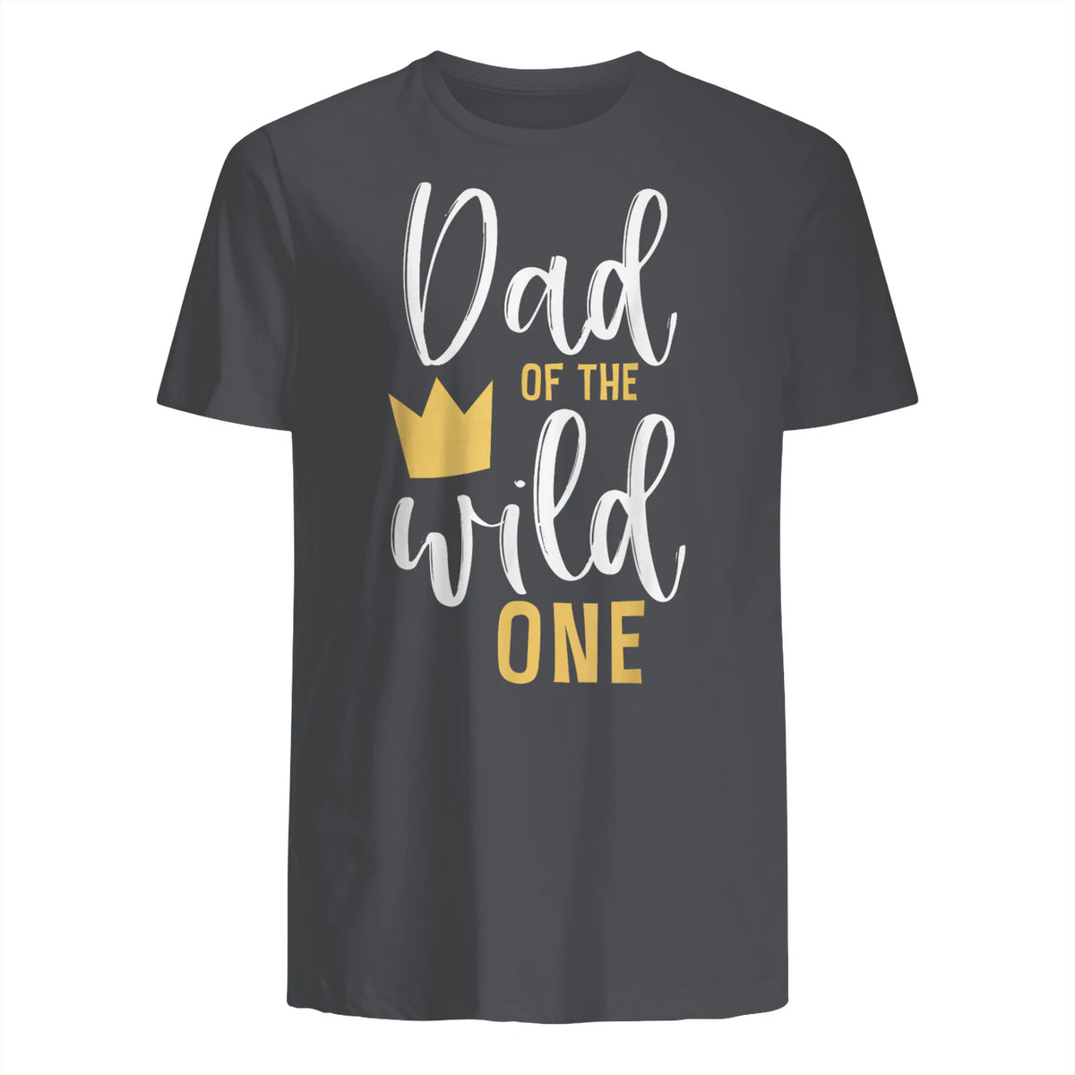 Dad of the Wild One First Birthday Daddy T-Shirt in Charcoal - back view
