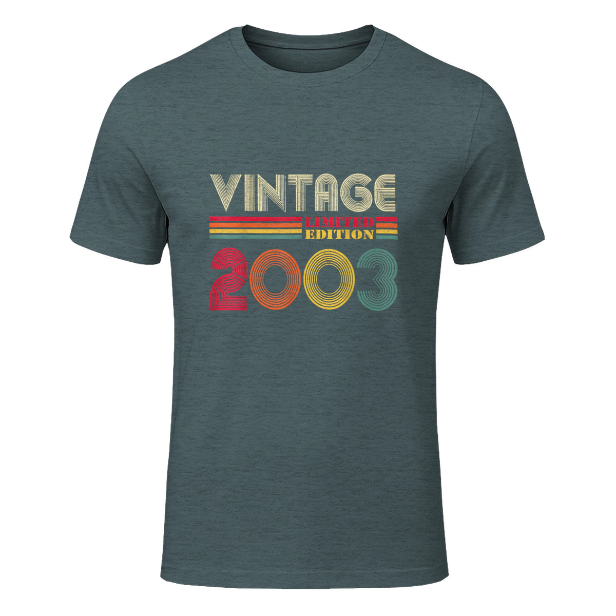 Vintage Twenty-First Birthday Gift T-Shirt in Dark Heather - front view