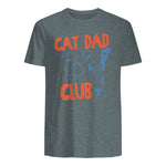 Cat Dad Club Life Is Better with Cats T-Shirt in Dark Heather - back view