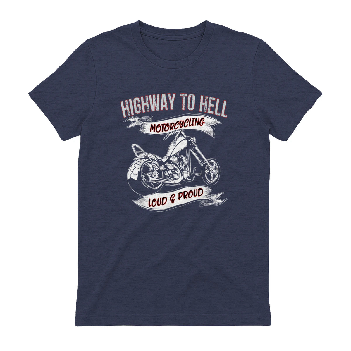 Highway to Hell Motorradfahrer Biker Motorrad Männer in Heather Navy - back view