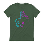 Fluff Around and Find Out Funny Fluffy Spitting Lama in Military Green - back view