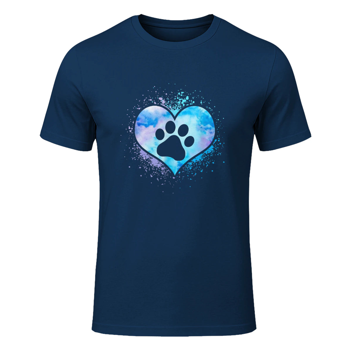 chien patte dans le coeur chien amoureux animal de compagnie in Navy - front view