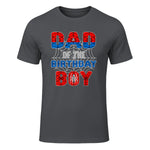 Birthday Boy Dad Spider Web T-Shirt in Charcoal - front view