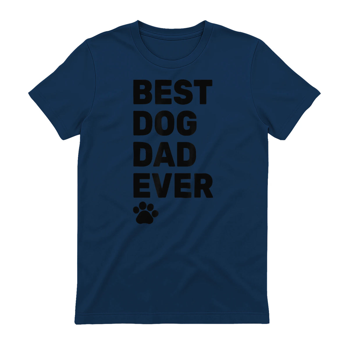 Best Dog Dad Ever – Vintage Dog Daddy – Retro Doggy Father in Navy - back view
